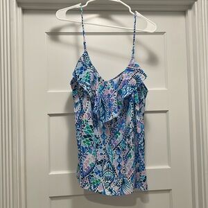 Lilly Pulitzer Karmen top in Coastal Blue tails of the sea, NWT, XL
